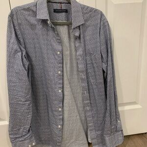 Tommy Hilfiger Navy and White Button Down Shirt